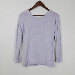 Poof Girl‎ Large Lavender Purple Knit Sweater V-Neck Crisscross Back Long Sleeve